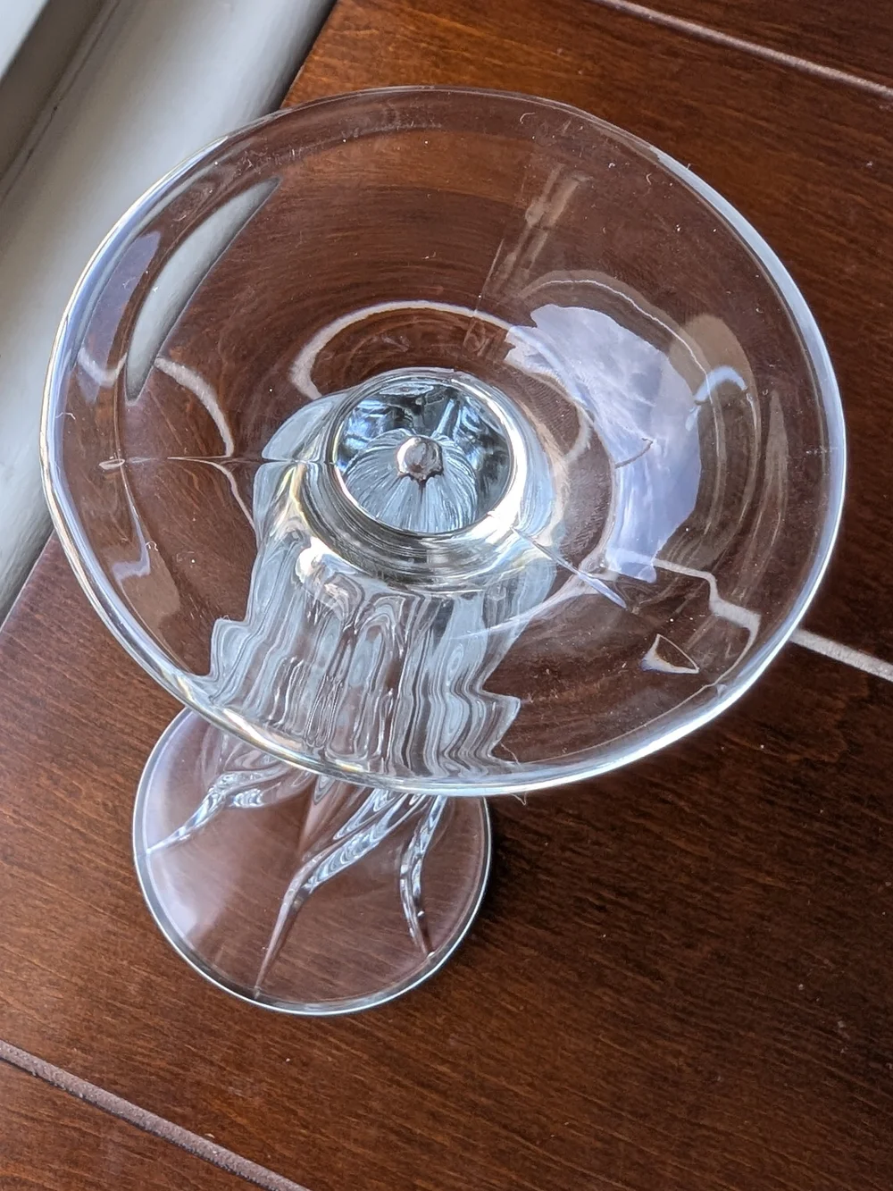 Bohemian Clear Leaded Crystal Swirled Glass Bud Vase 8 Inches Tulip/Trumpet